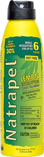 Natrapel Lemon Eucalyptus 6 oz aerosol spray can front label