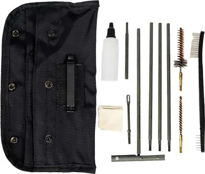 Tac Shield AR15/M16 cleaning kit in black GI field pouch with rods and brushes
