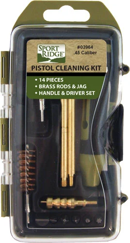 Sport Ridge 14-piece .45 cal pistol cleaning kit in hard case with tools and patches