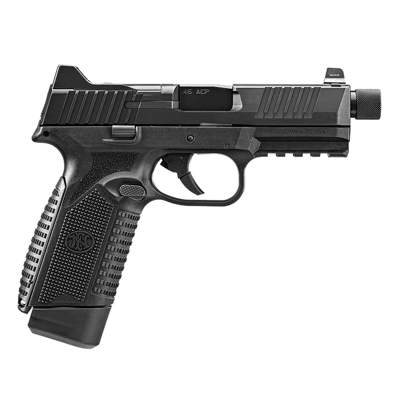 FN 545 Tactical 45 ACP pistol with 4.71 inch threaded barrel in black