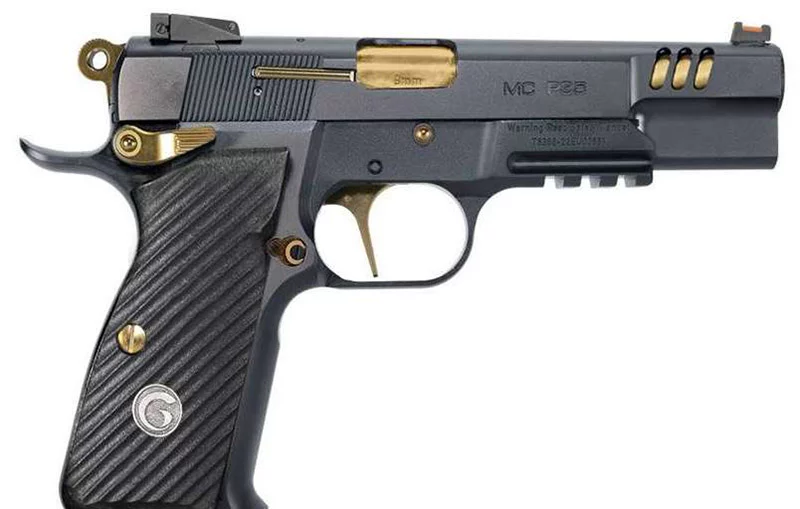 Girsan EAA MCP35 Negotiator 9mm titanium nitride pistol 4.87 inch barrel gold accents