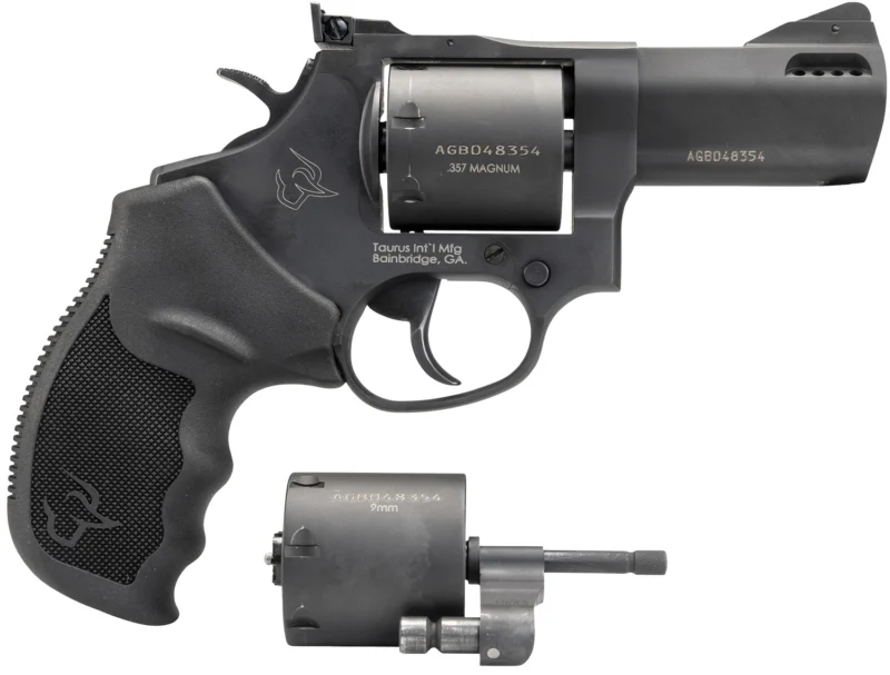 Taurus 692 3-inch matte black revolver, 7-shot, ported barrel, rubber Ribber grip