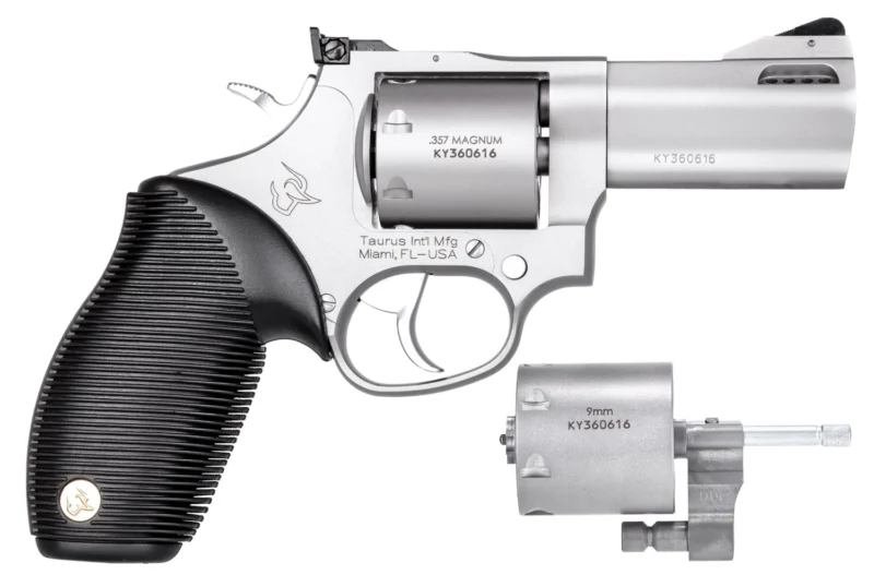 TAURUS 692 3-inch stainless revolver with black Ribber grip and adjustable rear sight