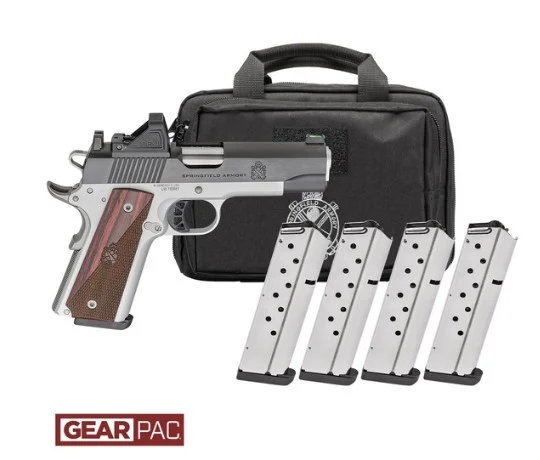 Springfield Armory 1911 Ronin AOS 9mm 4.25in Gear Pac with Viridian RFX11 green dot