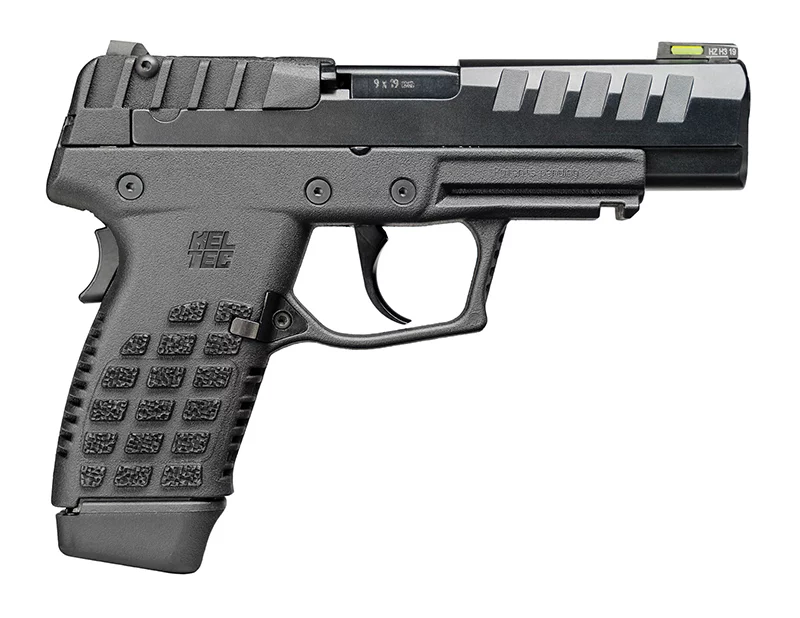 Kel-Tec P15 9mm 4-inch OD Green compact pistol with fiber optic sights