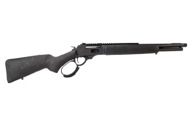 Rossi R95 Trapper Triple Black lever-action rifle .357 Mag threaded barrel hardwood stock