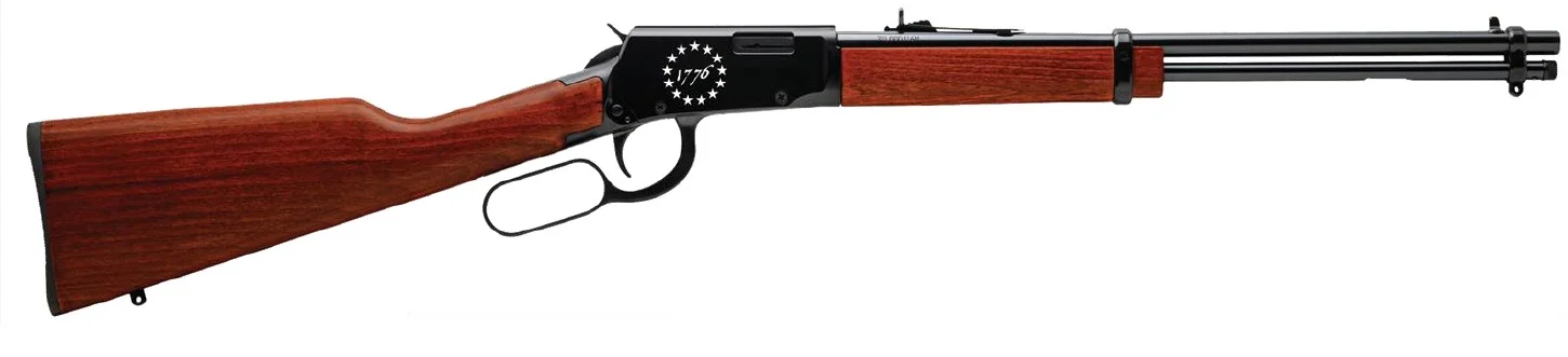 Rossi Rio Bravo .22 LR 18-inch lever-action rifle with 1776 engraved receiver and hardwood stock