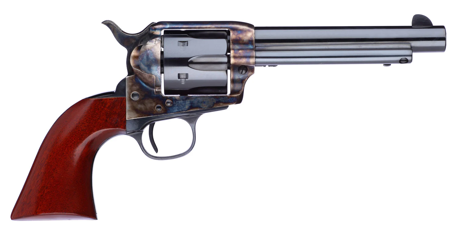 Taylors and Company 1873 Cattleman 5.50 inch .357 Magnum revolver with case-hardened frame and blued barrel