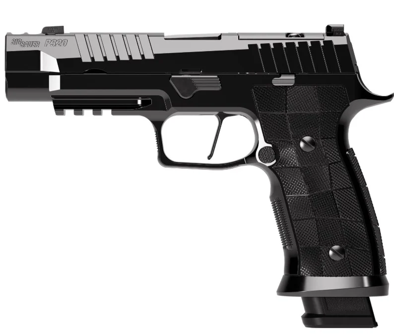 Sig Sauer P320 SXG Reserve 9mm 3.9in high polish DLC pistol with three 21-round magazines