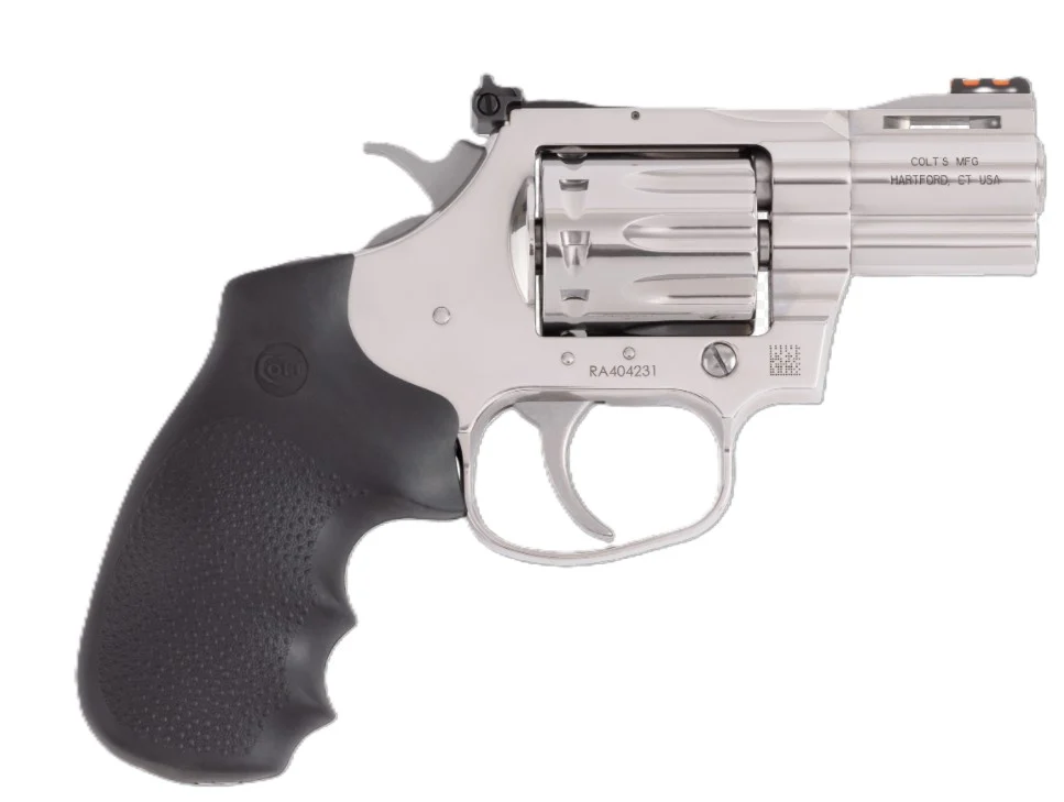 Colt King Cobra .22 LR stainless target revolver with Hogue rubber grips and fiber-optic front sight