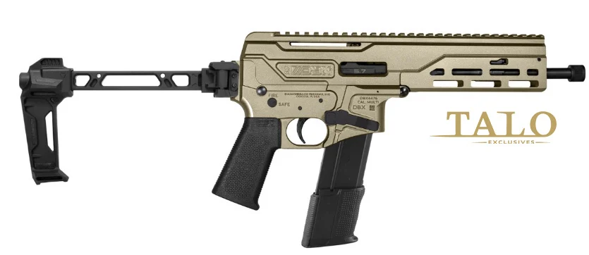 Diamondback DBX57 5.7x28mm pistol 8 inch Bright Nickel Cerakote with Strike FSA folding brace