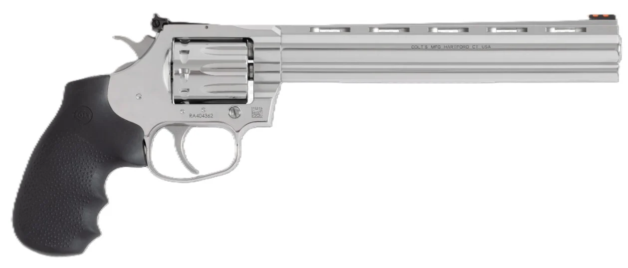 COLT King Cobra Target .22 LR 8-inch stainless revolver with Hogue rubber grip and fiber optic front sight