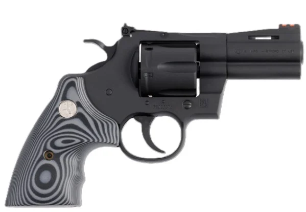 Colt Python 3 inch .357 Magnum revolver matte blued with black G10 grips, 6-round cylinder
