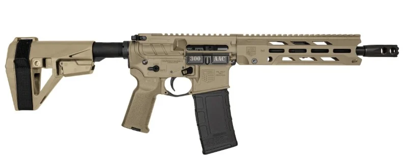 Diamondback DB15 Obsidian .300 AAC Blackout pistol FDE with SBA5 brace and 30rd PMAG