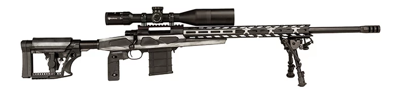 Howa 1500 APC chassis .308 Win 24-inch threaded barrel rifle with Nikko Stirling scope and bipod