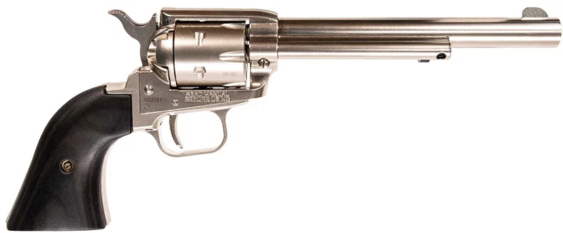 Heritage Arms Rough Rider .22 LR 6.5in Nickel Revolver with Black Laminate Grips