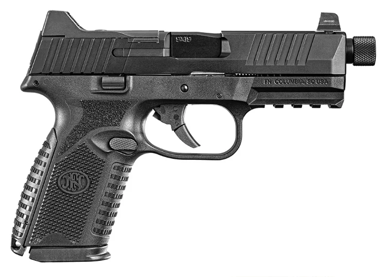 FN 509M Midsize Tactical 9mm pistol, 4.5-inch threaded barrel, black finish