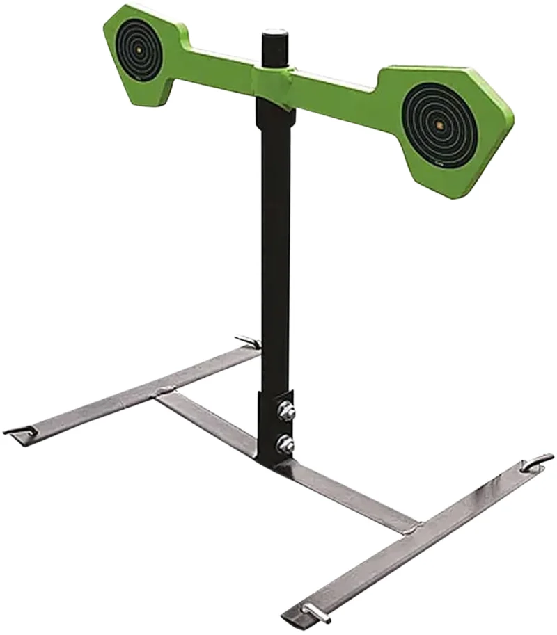 SME Products Handgun Spinner Target steel standing spinner with black and green circle illustration