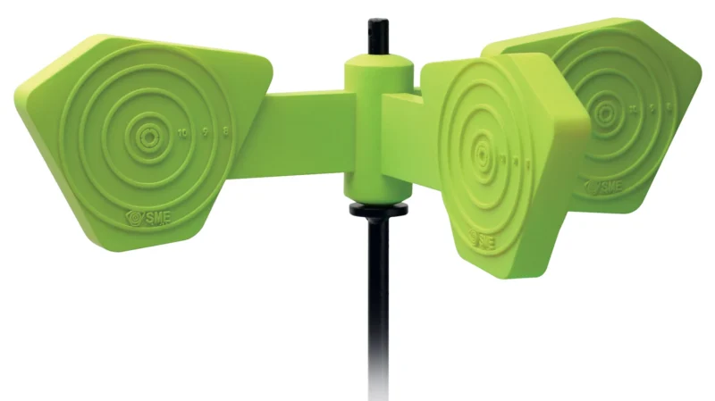 SME self-healing green windmill spinner target, polymer, rated .22-.50