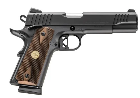 Charles Daly 1911 Superior .45 ACP 5-inch pistol with ZeroTech red dot and diamond checkered walnut grips