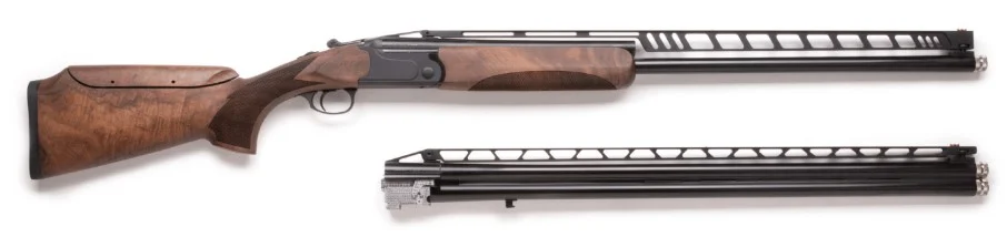 Charles Daly 202 Unsingle Combo 12 Gauge shotgun with checkered walnut stock and vent rib barrel