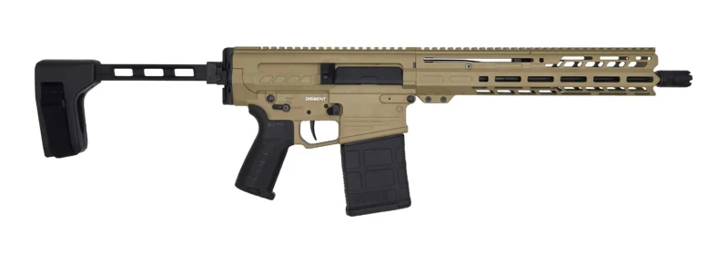 CMMG DISSENT Mk3 pistol 8.6BLK 12.5in Coyote Tan with brace and two 20-round Magpul magazines