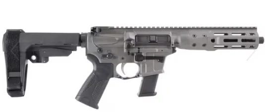 LWRC IC-9 9mm 8.5in threaded barrel SB Tactical SBA3 brace tungsten gray Picatinny receiver