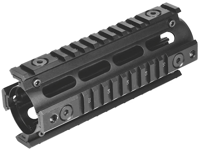 NCSTAR AR-15 carbine length quad rail handguard 6.7 inch black anodized