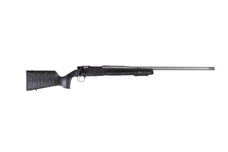 Christensen Arms Mesa LR 7MM PRC 26-inch Tungsten Cerakote rifle front-right view