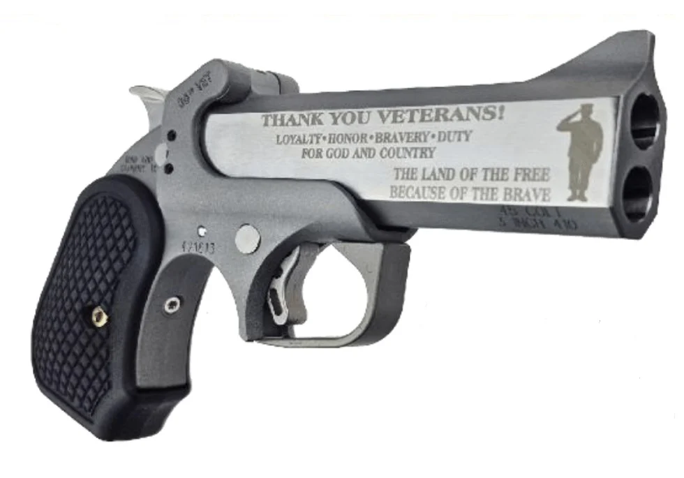 Bond Arms 30th Vet XLV derringer .45 Colt/.410 4.25 in engraved stainless frame