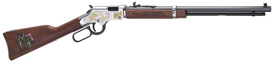 Henry Spirit of the Corps 250th Anniversary H004MC2 lever-action rifle with 20-inch octagon barrel and walnut stock