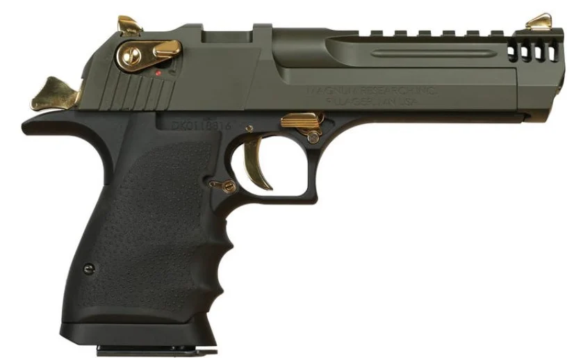 Magnum Research Desert Eagle L5 .50 AE 5in pistol black frame mil-spec green slide