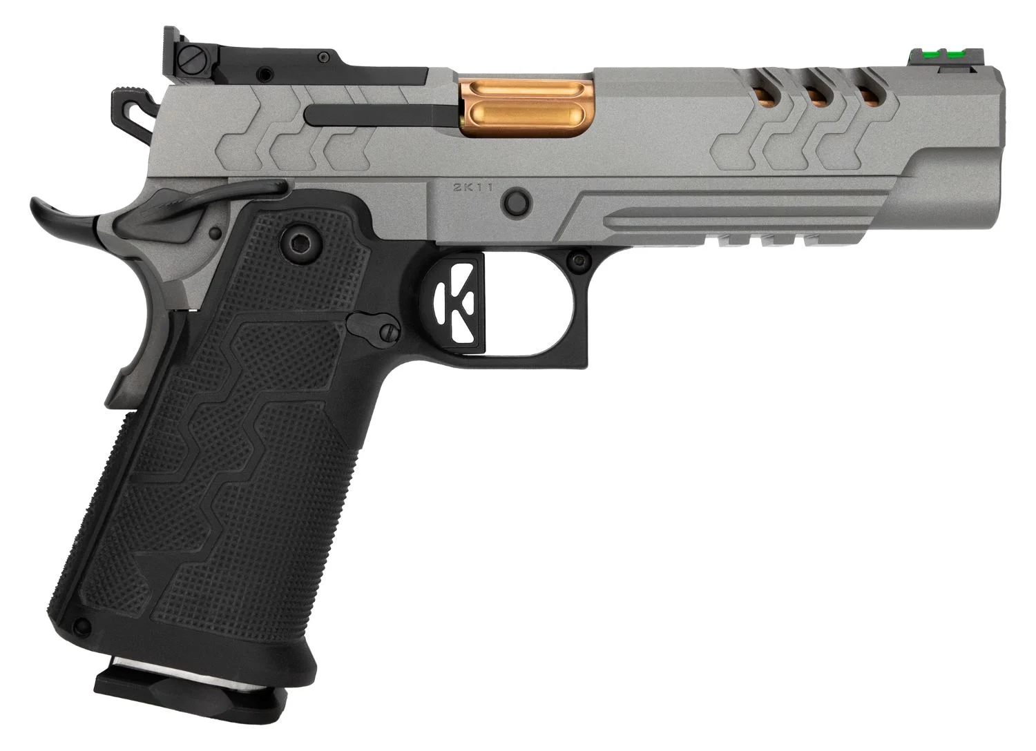 Kimber 2K11 Stainless Target 9mm pistol with 5-inch fluted barrel and Kevlar carbon-fiber grips