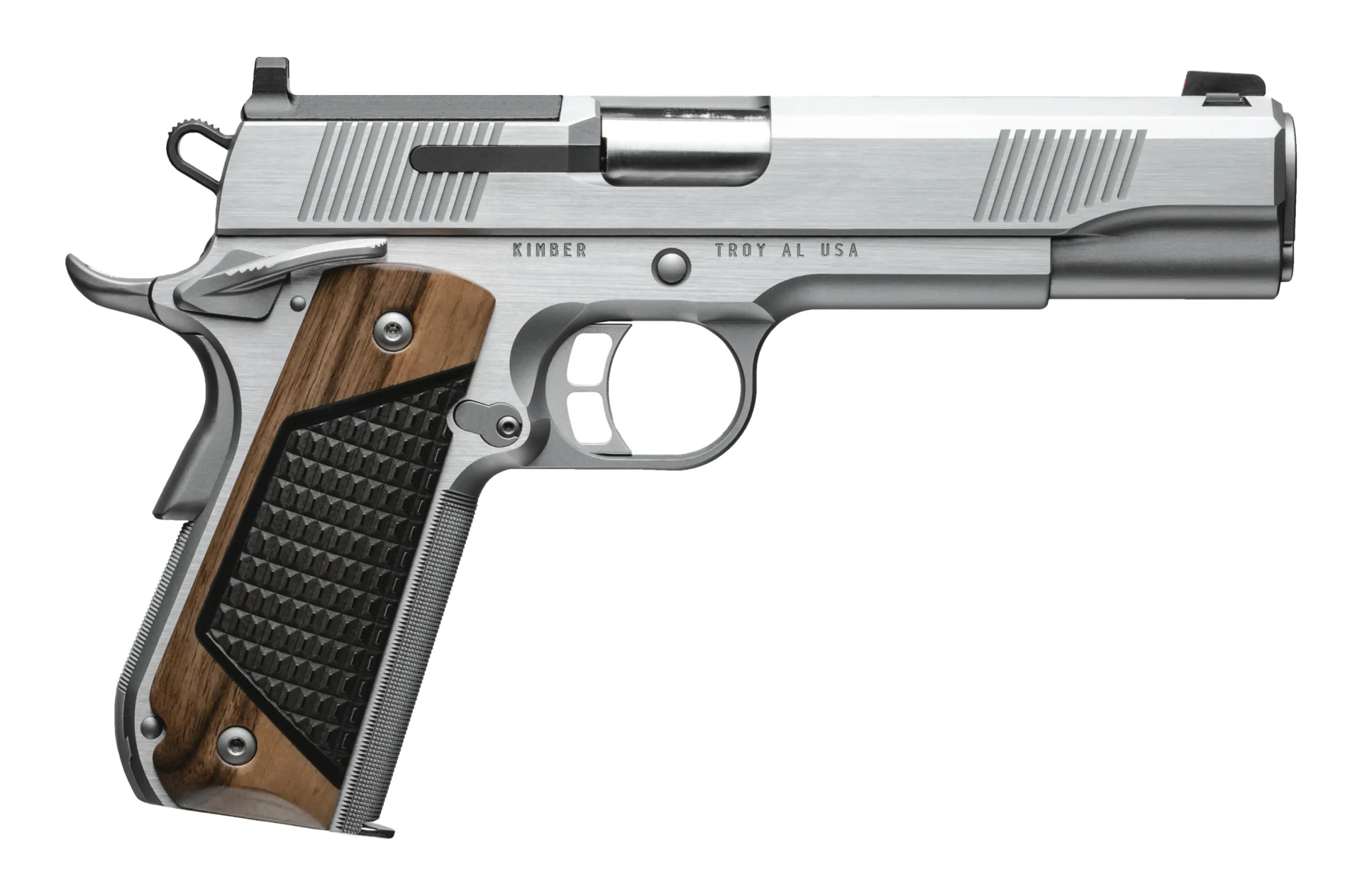 Kimber Next Gen 1911 stainless .45 ACP 5-inch optics-ready pistol with black walnut and G10 grips