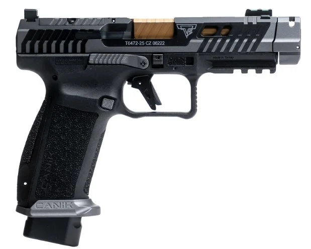 Canik TTI Combat 9mm 4.6 inch Smoke pistol with MECANIK MO3 optic and fiber optic front sight
