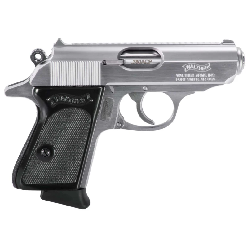 Walther Arms PPK 380 ACP Pistol - 6+1 Rounds | 3.3" Barrel | Stainless/Silver | 3-Dot Sights