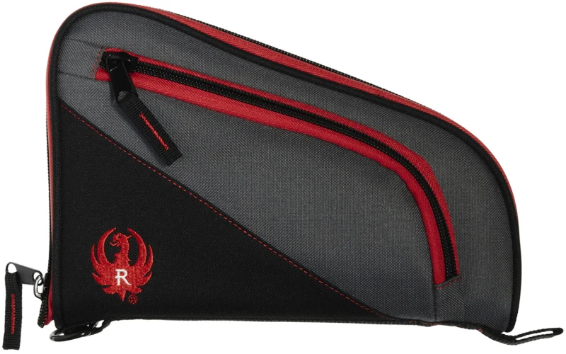 Allen Ruger Tucson Handgun Case 10 inch Black Gray Red exterior with zipper