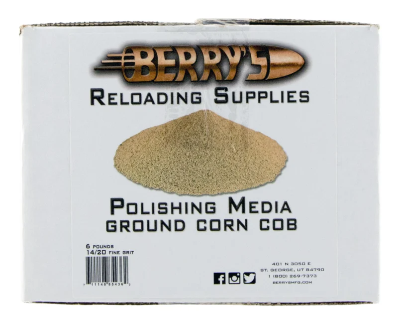 Berry's 85436 6 lb box of 14/20 grit corn polishing media for brass tumblers