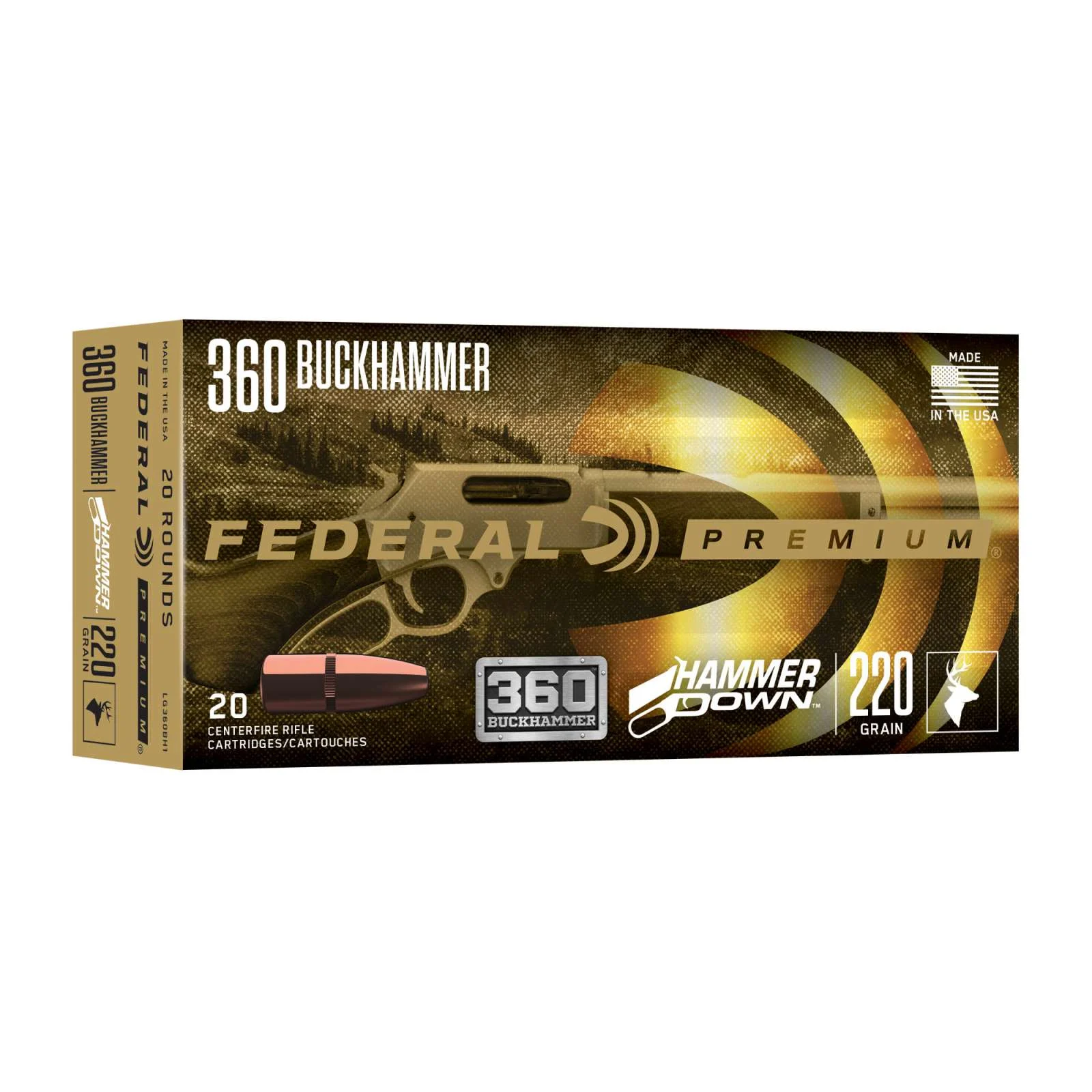 Federal HammerDown .360 Buckhammer 20-round box soft point ammunition