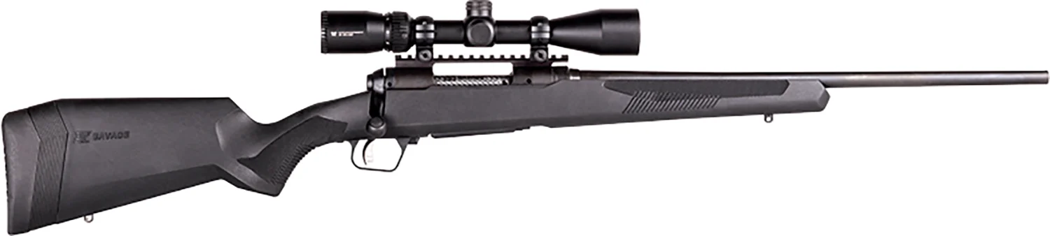 Savage 110 Apex Hunter XP .204 Ruger rifle with Vortex 3-9x40 scope, 20-inch carbon steel barrel, black synthetic stock