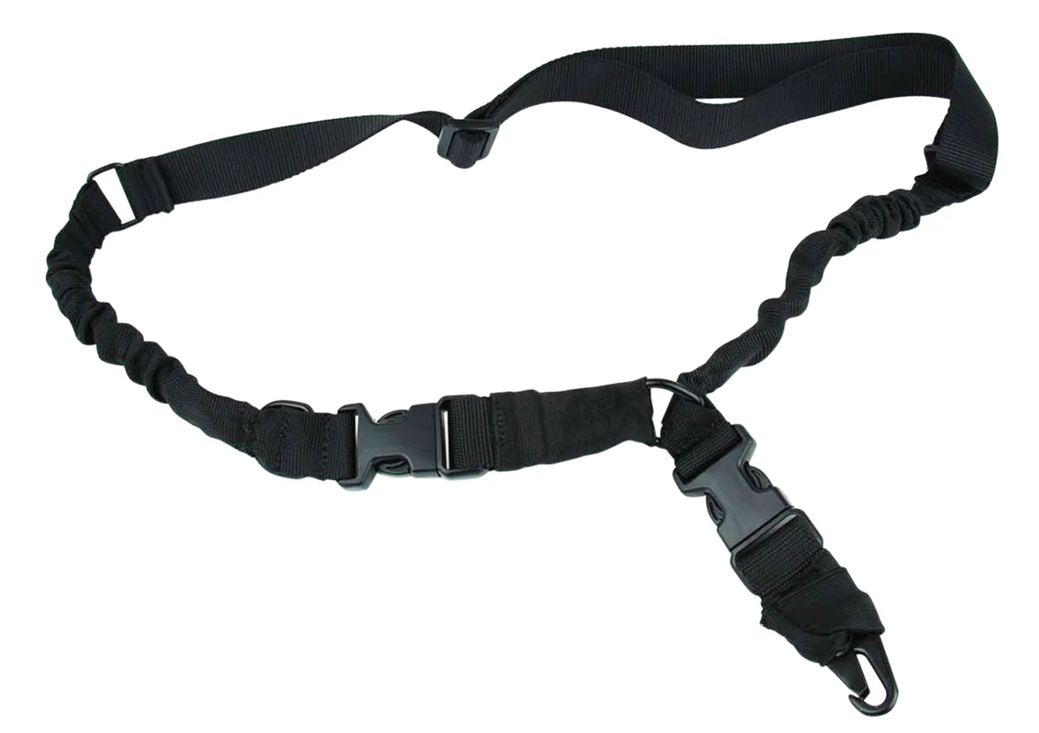 TacFire SL003B 2-to-1 adjustable double bungee rifle sling black nylon 30-40 inch OAL