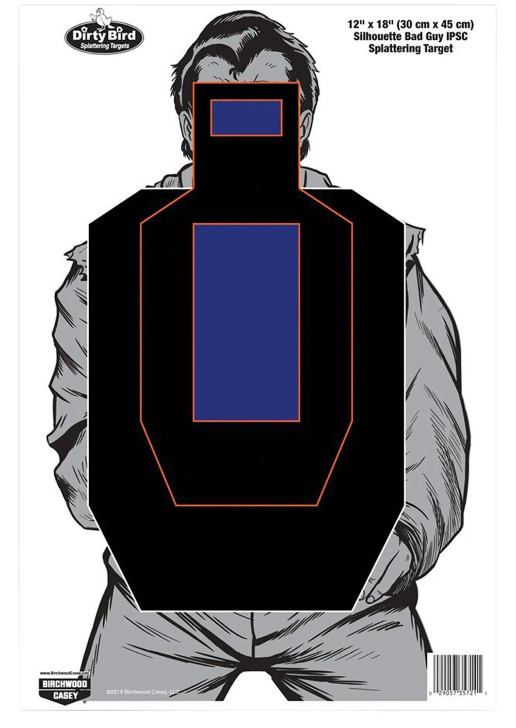 Birchwood Casey Dirty Bird Bad Guy IPSC tagboard target 12 x 18 pack of 100
