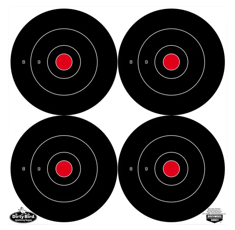 Birchwood Casey Dirty Bird 6-inch bullseye tagboard target sheets