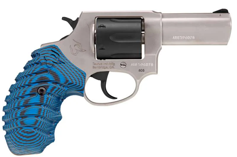 Taurus 605 TORO 3-inch .357 Magnum revolver with stainless frame and blue/black VZ grips