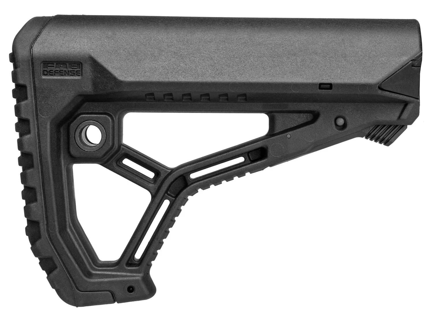 FAB Defense GL-Core AR-15/M4 buttstock in black, fiberglass-reinforced polymer