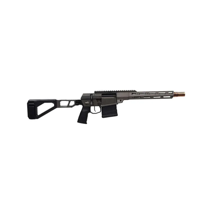 Q The Fix 8.6 Blackout 12 inch pistol with SBA3 side-folding brace in gray and black