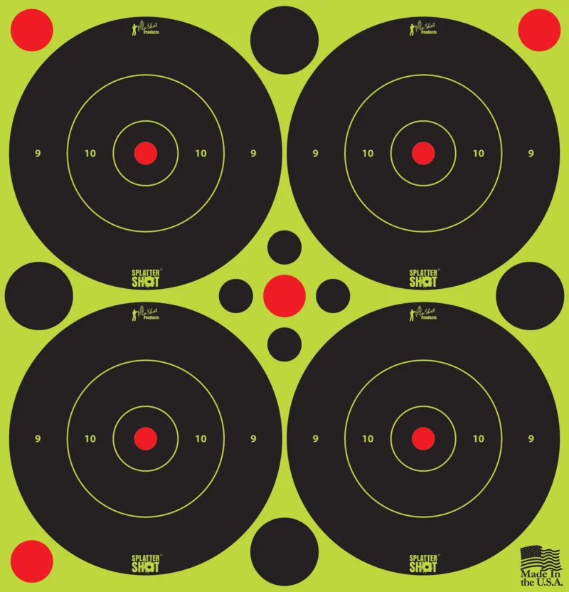 Pro-Shot SplatterShot 3-inch green bullseye adhesive targets, 48 pack