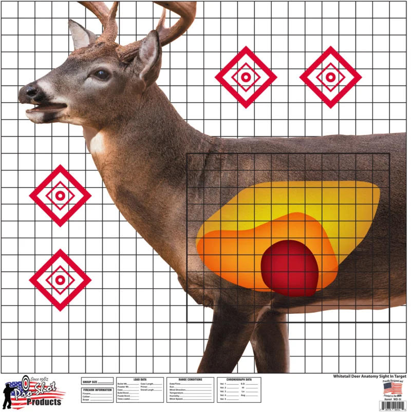 Pro-Shot Whitetail deer sight-in target 25 x 25 5-pack