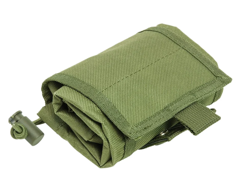 NCStar VISM folding dump pouch green canvas folded and expanded views