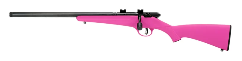 Savage Rascal .22 LR youth left-hand bolt-action rifle with pink synthetic stock